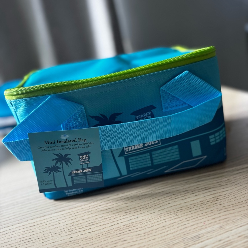 Trader Joe's Viral Mini Insulated Cooler Tote Bag Blue